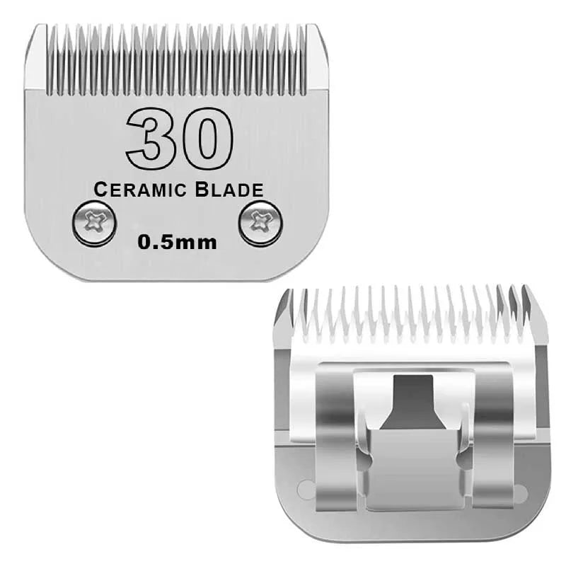 #30 Ceramic Detachable Pet Clipper Replacement Blade Compatible With Most Andis, Oster A5, Wahl KM Dog & Animal Clippers, 0.5mm