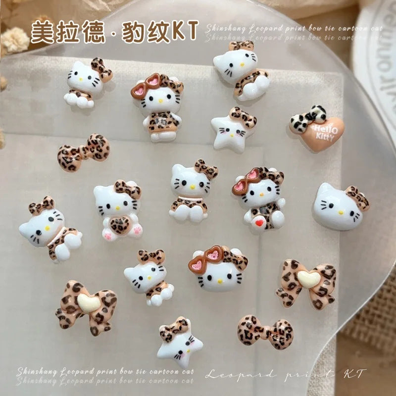 120PCS Boxed Mixed Sanrio Nail Charms Kuromi Cinnamoroll My Melody Resin Nail Decor DIY Manicure Nail Art Accessories
