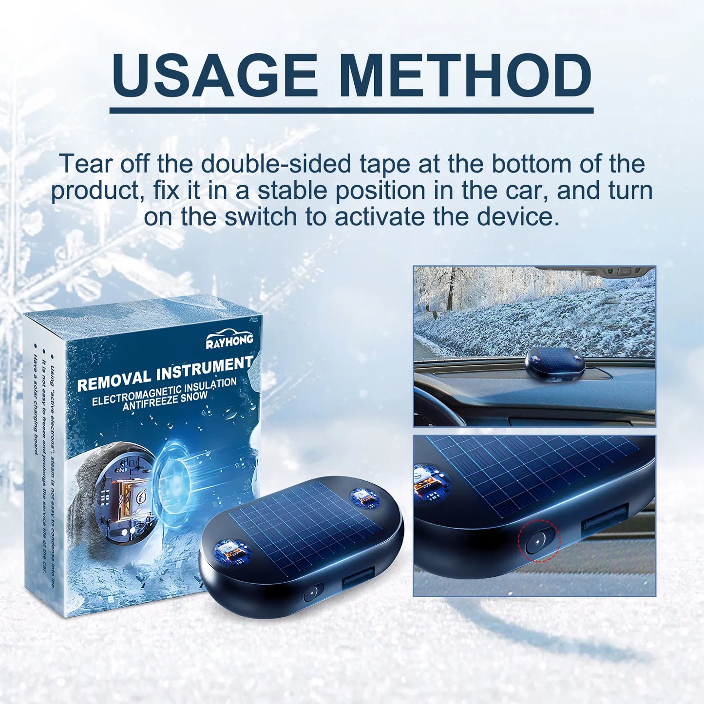 Car Window Glass Anti Freeze Device Winter Essentials Cars Windshield Electromagnetic Interference Snow Removal Auto Accessories