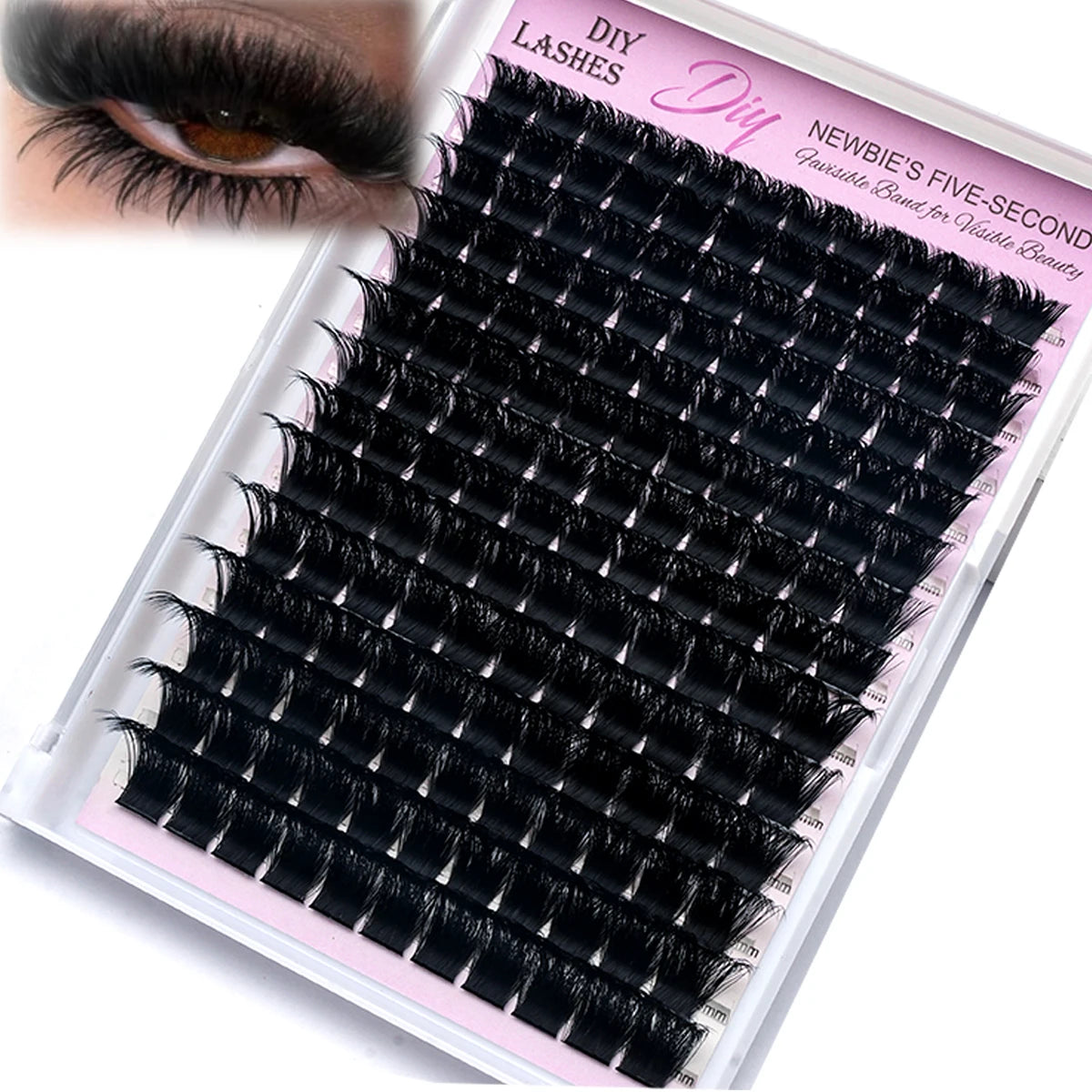 14 Rows of Natural Russian Curly Mink Eyelashes 100D-200D Natural Thick Eyelash Clusters D Personal Eyelashes DIY Eyelash Extens