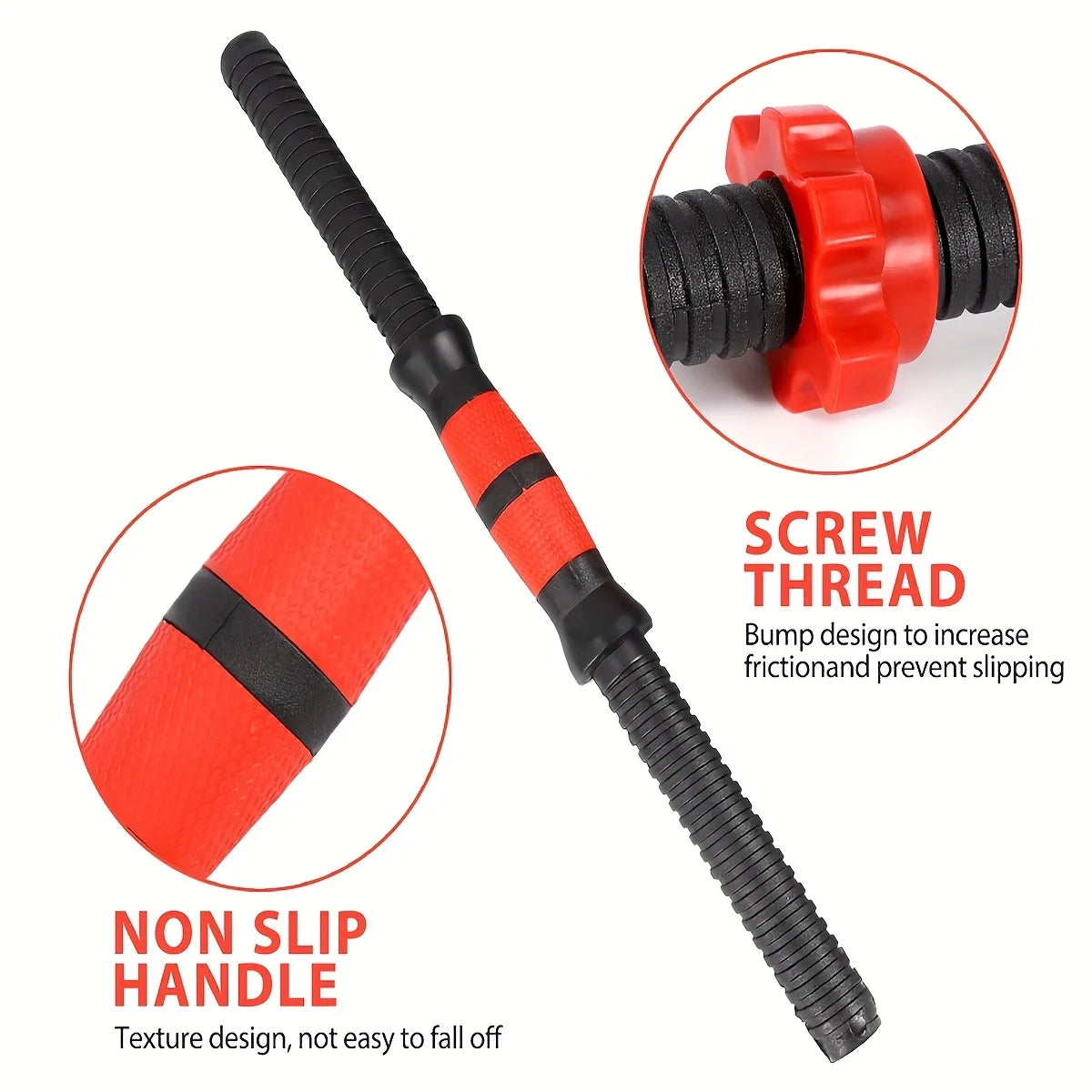 Dumbbell Rod Connectors Set,Universal Dumbbell Handle Fix, Excludes Weight Plates - Ideal for Gym Enthusiasts & Weightlifters