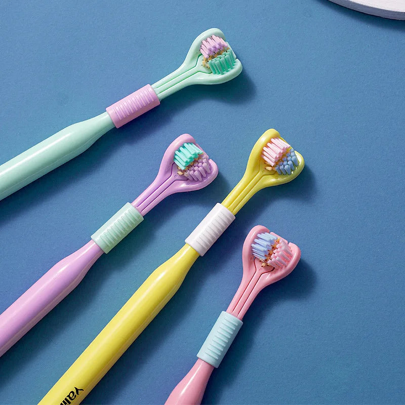 Three Sided Soft Hair Tooth Toothbrush Adult Toothbrush Ultra Fine Soft Bristle Oral Care Safety Teeth Brush for Oral Health