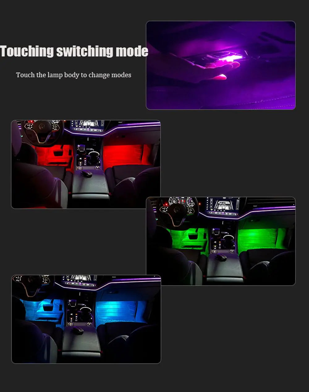For Audi A1 A3 8P A4 B5 B6 Q5 A6 A5 LED Car Footwell Lamps Touch Sensing Atmosphere Lights Auto Interior Decoration Accessories