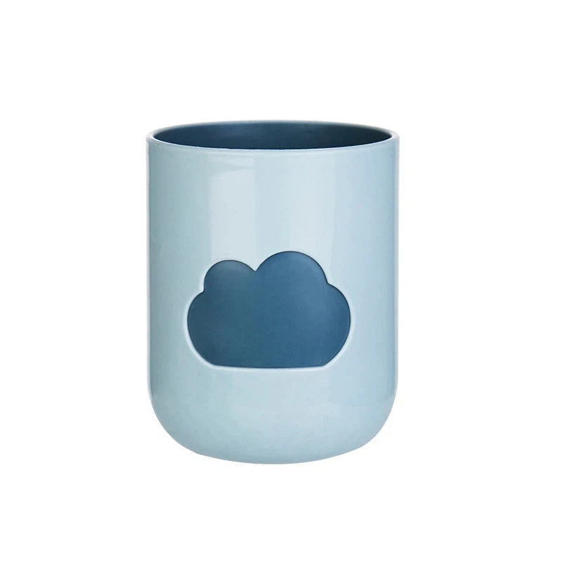 Cloud Pattern Toothbrush Cup Big Mouth Couples Cups Plastic Wash Tooth Mug Bathroom Supplies Household Daily Tools