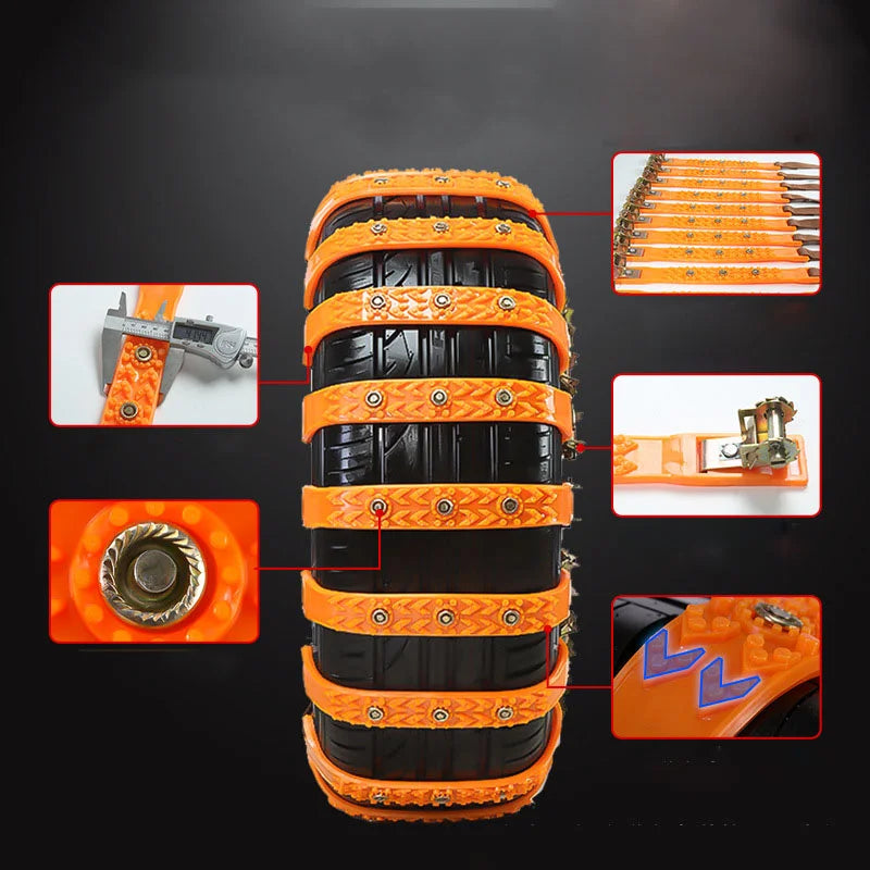 Winter Car Anti-skid Snow Chains General Car Tire Wheels Chains Outdoor Emergency Wheel Snow Chains Truck Auto Tires Accessories