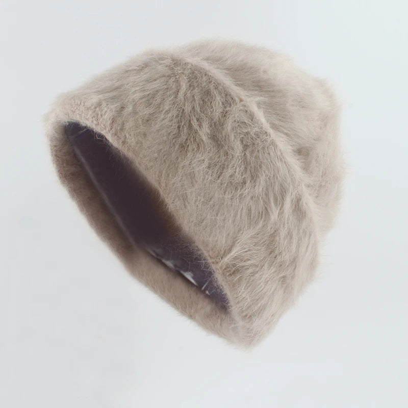 Winter Hats For Women Long Rabbit Fur Warm Beanie Bonnet Female Caps Men Fashion Solid Colors Real Fur Knitted Hat