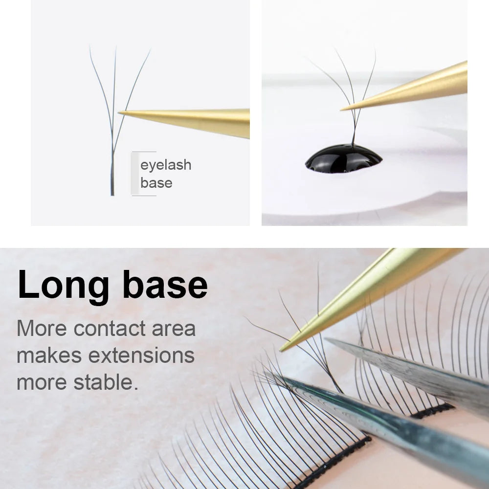NAGARAKU 3D W Shape Natural Soft Light Hand Woven Fans Automatic Flower False Eyelashes Extensions