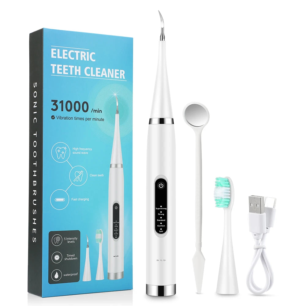 Sonic Electric Toothbrush Teeth Whitening Kit Tooth Whitener Calculus Plaque Tartar Remover Tools Cleaner Stain Oral Care