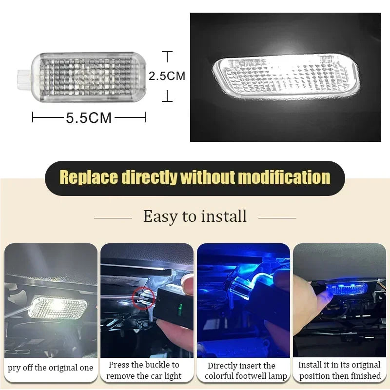 For Audi A1 A3 8P A4 B5 B6 Q5 A6 A5 LED Car Footwell Lamps Touch Sensing Atmosphere Lights Auto Interior Decoration Accessories
