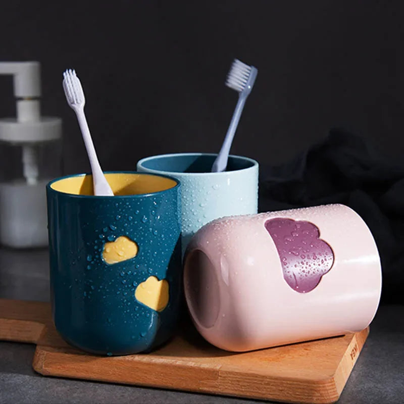 Cloud Pattern Toothbrush Cup Big Mouth Couples Cups Plastic Wash Tooth Mug Bathroom Supplies Household Daily Tools