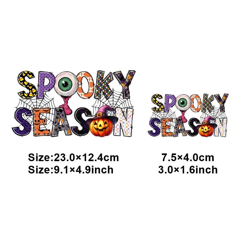 "Halloween is a Life Style"Patch Stickers Iron On Transfers for Clothing Iron Halloween Ghosts Stickers Fusible Applique Badge