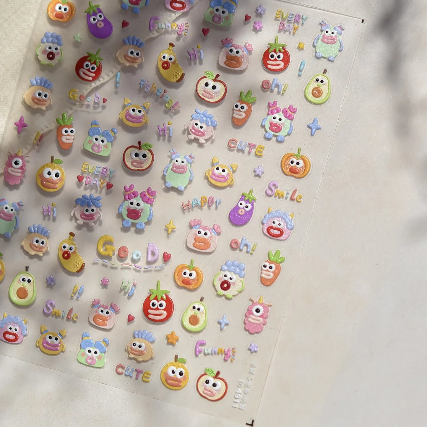 Sweet Summer Delicious Watermelon Ice Cream 5D Nail Art Sticker Elegant Bowknot Cool Ice Square Jelly Nail Decals for Manicure