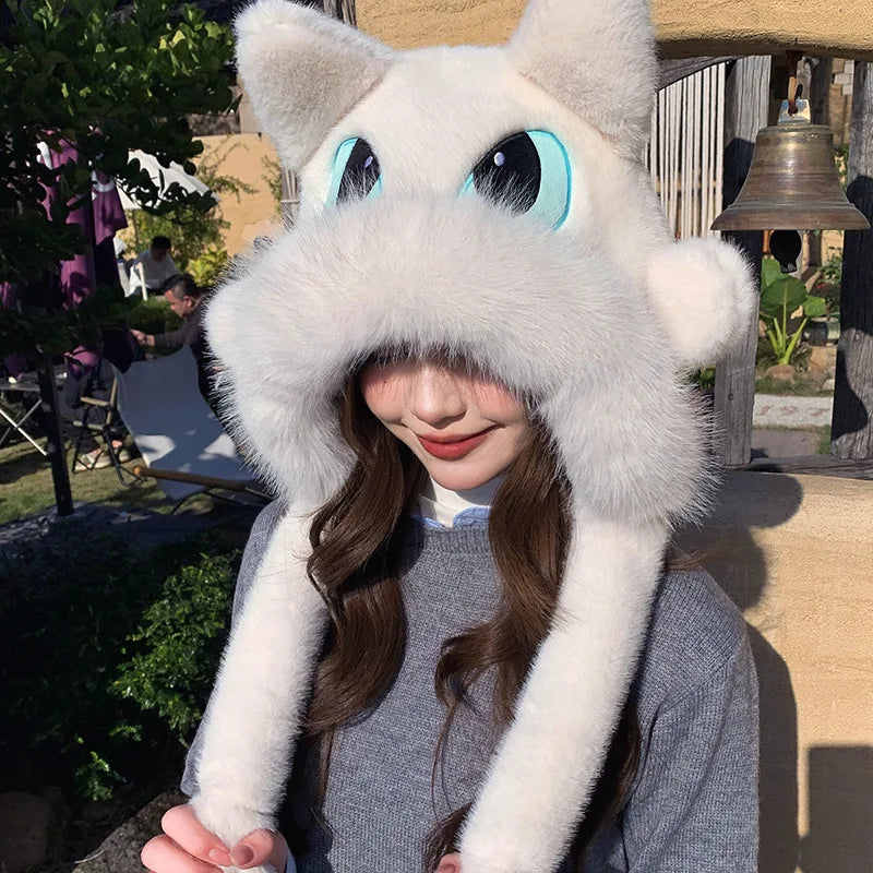 Anime Toothless Creative Hats Winter Warm Plush Hat Comfort Ear Protection Fashion Cute Accessories Cosplay Birthday Gift