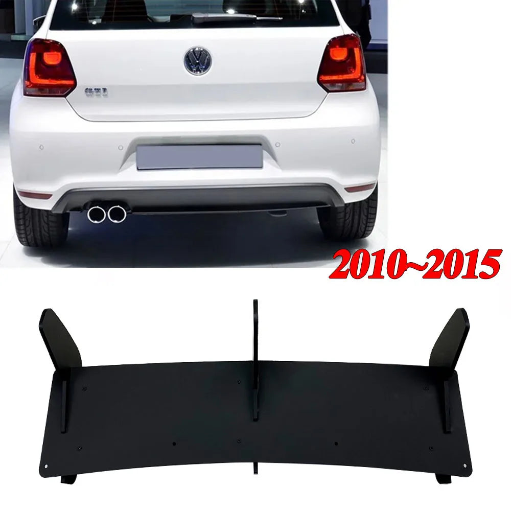 For VW Polo MK5 GTI 6R 6C Two Four Door Facelift 2010-2018 3 Fins Rear Bumper Diffuser Spoiler Splitter BodyKit ABS Black Tuning