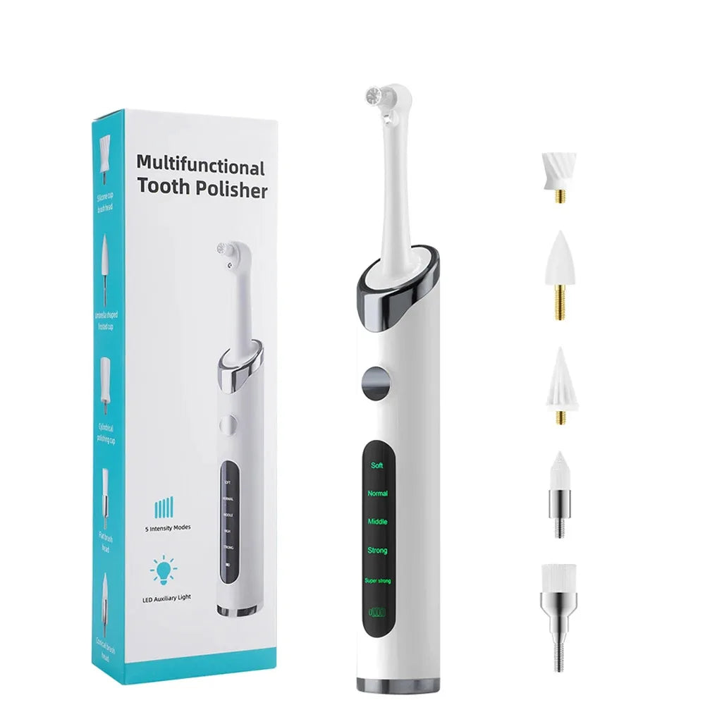 5 In 1 Electric Tooth Polisher USB Rechargeable Dental Scaler Toothbrush Tartar Plaque Calculus Remover Cleaner Teeth Whitening