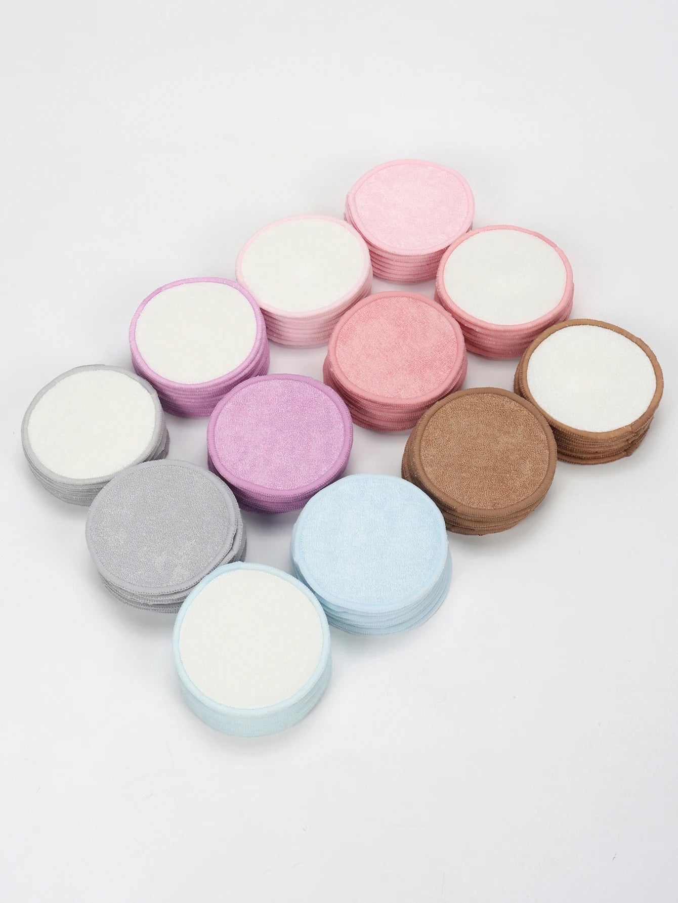 Double Round Makeup Remover Pads 20Pcs + Cleaning Mesh Bag, Machine Washable, Reusable, Suitable for All Skin Types