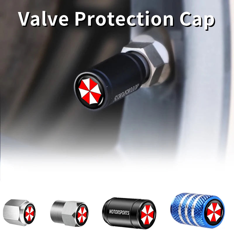 4Pcs Car Tire Valve Stems Cap Aluminum Tyre Wheel Stem Air Valve Cover Airdust For Umbrella