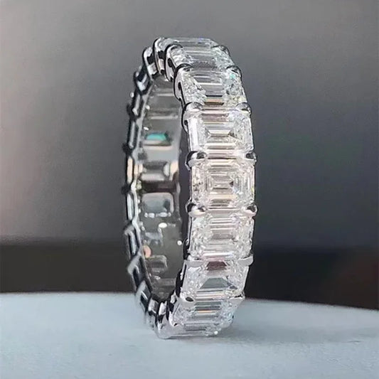 New Luxury Micro Paved Square Cubic Zirconia Promise Love Rings for Women Engagement Wedding Jewelry Hot Sale Drop Ship Ring