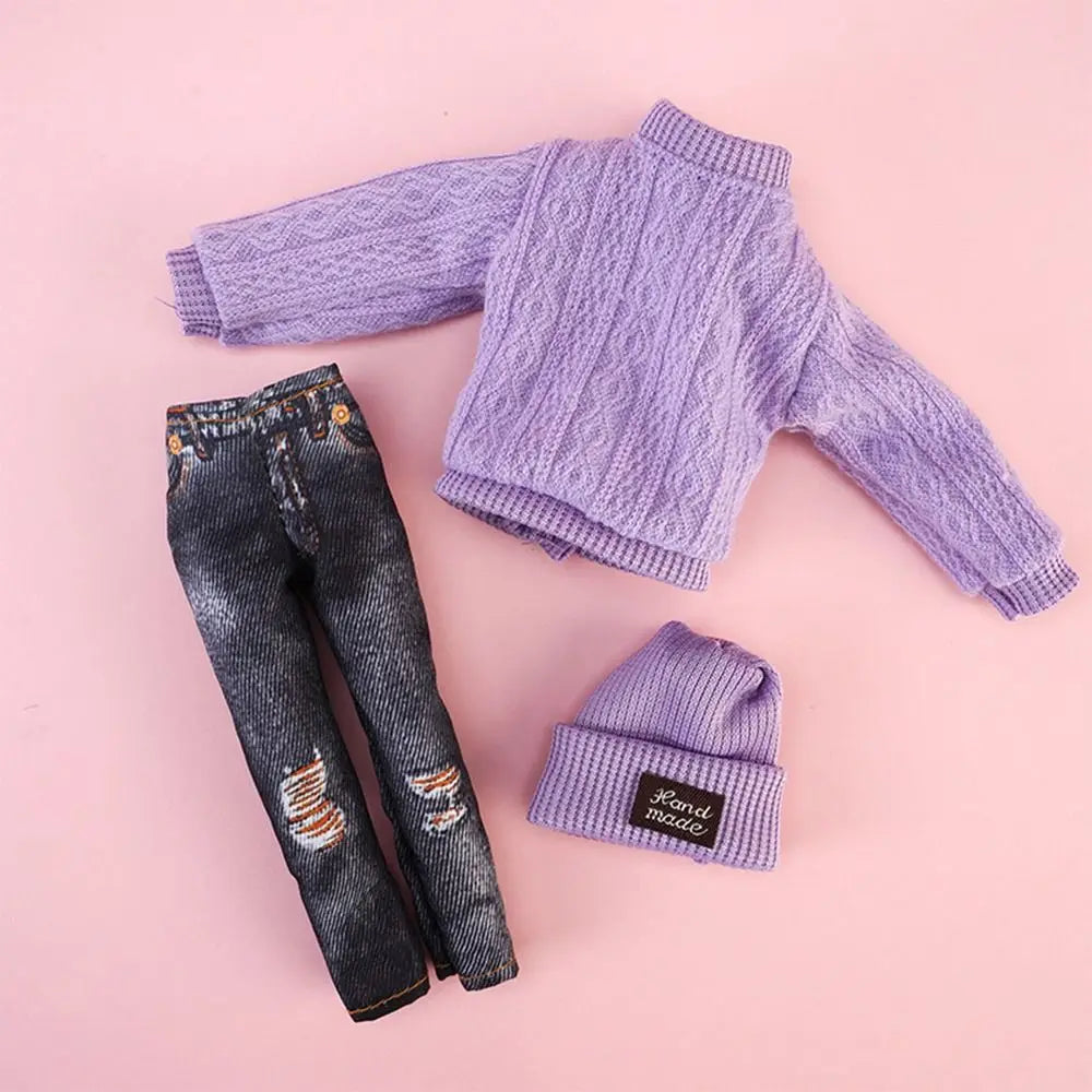 1 Set 30cm  Accessories DIY Winter Wear Sweaters Casual Wear Hats Girl Clothes Dolls Pants