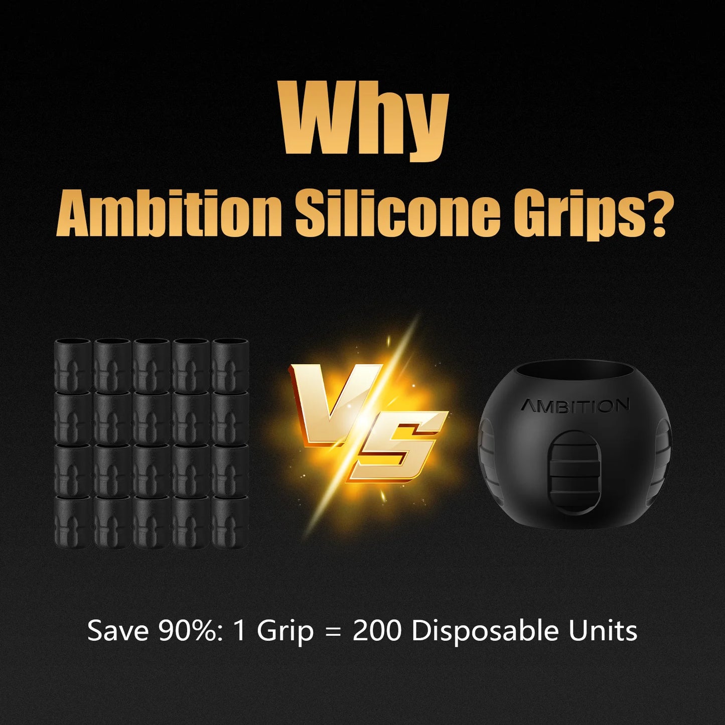 Ambition 54mm Tattoo Machine Pen Grip Cover Food Grade Silicone 200℃ High Temperature Clean for 32-34mm Size Grip Tattoo Machine