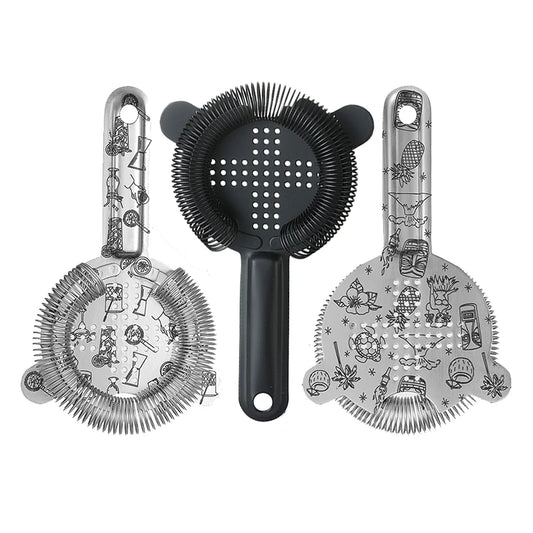 Stainless Steel Hawthorne Strainer Cocktail Bar Strainer with 2 Prongs 6.54"(L)3.78"