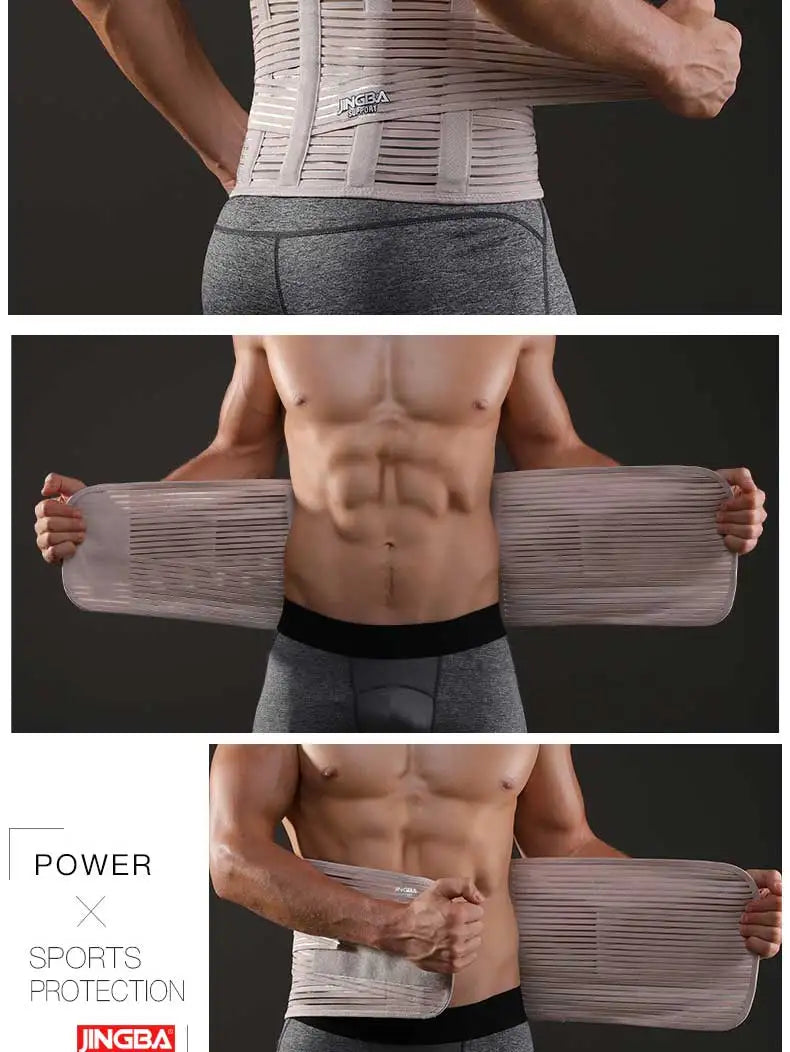 JINGBA SUPPORT Waist Trainer Body Shaper Abdominale Sports Lumbar Joint Protector Sports Fitness Sweat Belt Faja Hombre