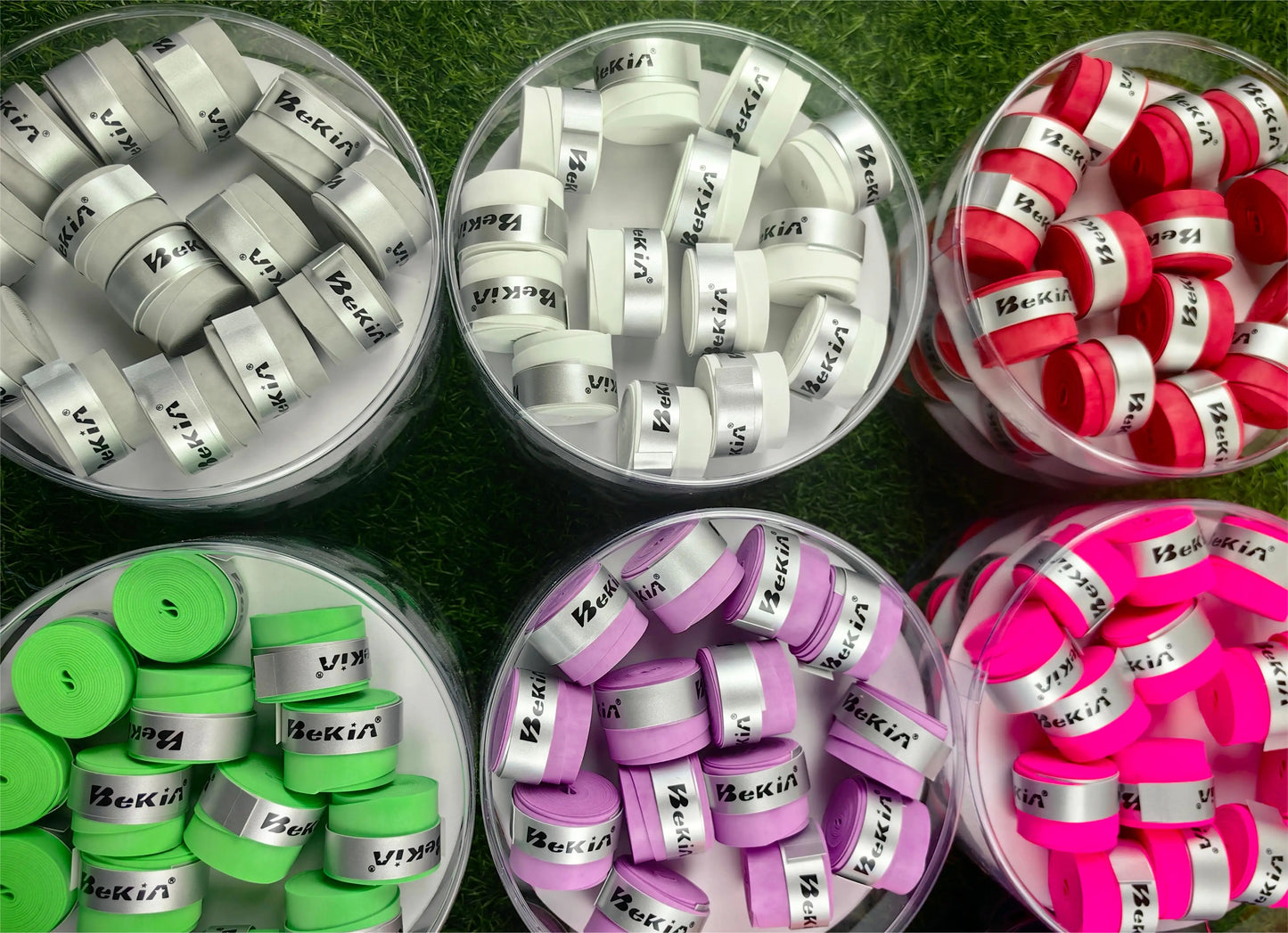 60pcs/Pack Dry Tennis Racket Grip Anti-skid Sweat Absorbed Wraps Taps Badminton Grips Racquet Vibration Overgrip Sweatband
