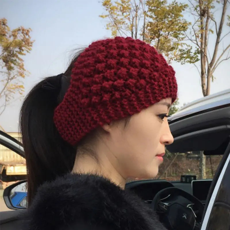 Autumn and Winter New Knitted Wool Headgear Women's Warm Ear Protectors Wool Cap Wide Headband Headband Hair Accessories