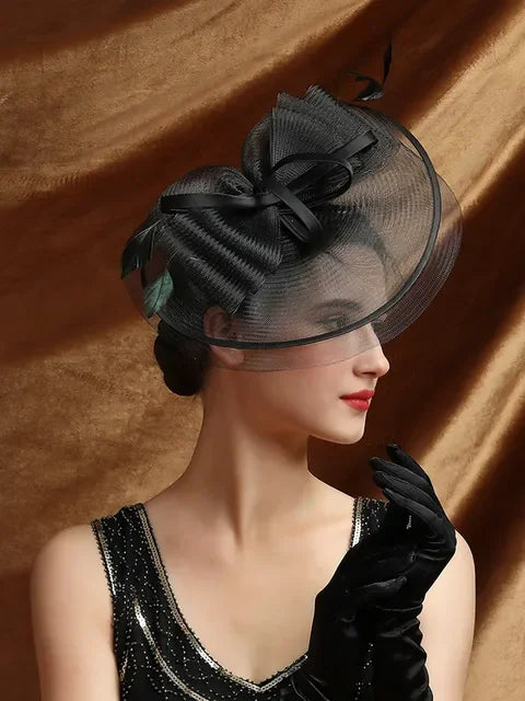 Wedding Accessories Formal Dresses Mesh Fascinator Hats Headwear Kentucky Derby Headpiece for Ladies Hair Accessories Ｗomen