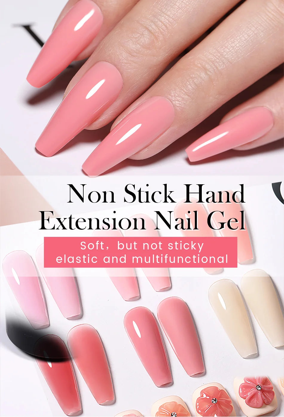 BORN PRETTY Non-Stick Hand Extension Gel Nail Polish 15ml 3D Shaping/Sculpting/Carving Milky Jelly UV/LED Nail Art Hard Gel