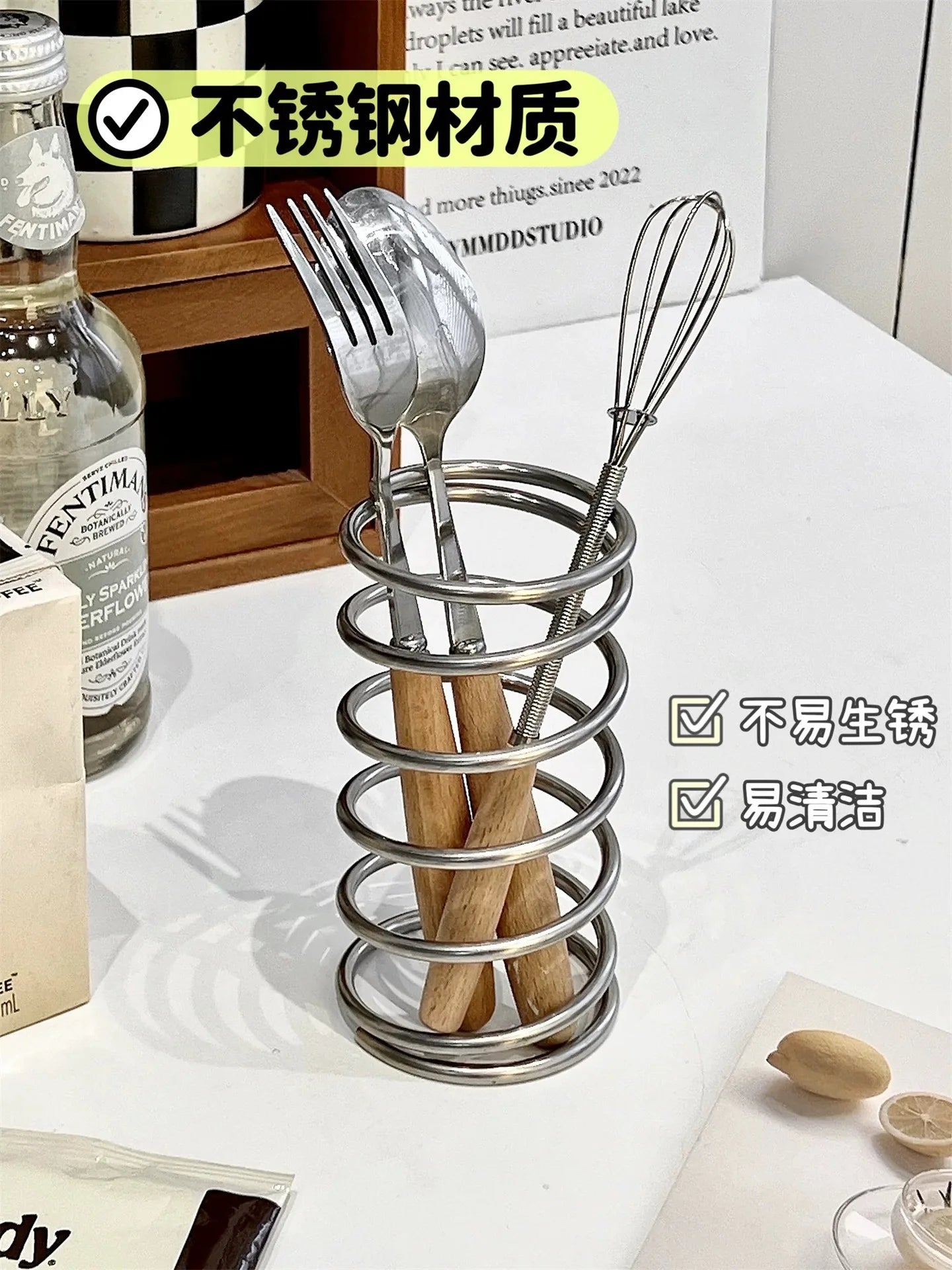 Stainless Steel Toothbrush Holder Metal Bathroom Accessories Tool for Toothpaste Makeup Brush Storage Rack Home Decoration