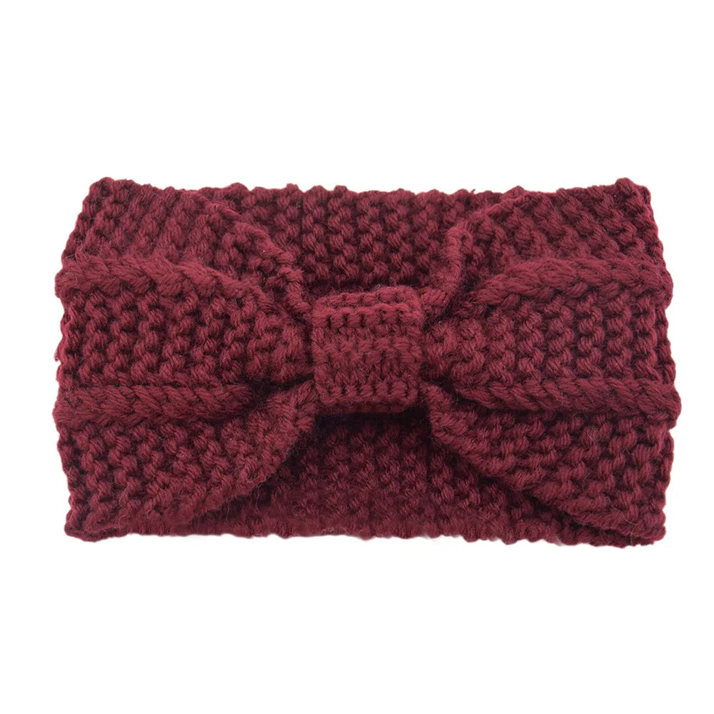 1 Piece Winter Headband Cross Knit Chunky Headbands Elastic Crochet Turban Ear Warmer Headwraps for Women Girls Hair Accessories