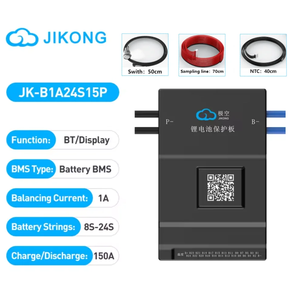JK BMS 60A 100A 150A 200A 300A Active Balance Bms 4S 8S 16S 20S 24S JIKONG Smart Bms 12V 24V 48V 72V Lifepo4 Li-Ion Lto Battery