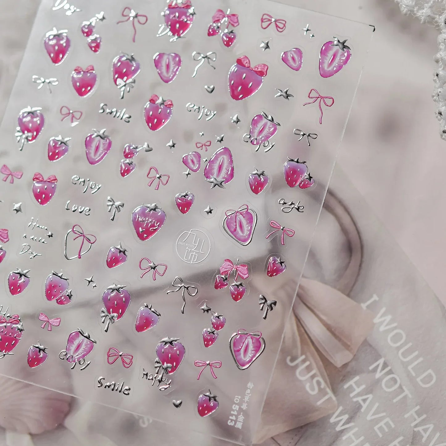 Sweet Summer Delicious Watermelon Ice Cream 5D Nail Art Sticker Elegant Bowknot Cool Ice Square Jelly Nail Decals for Manicure