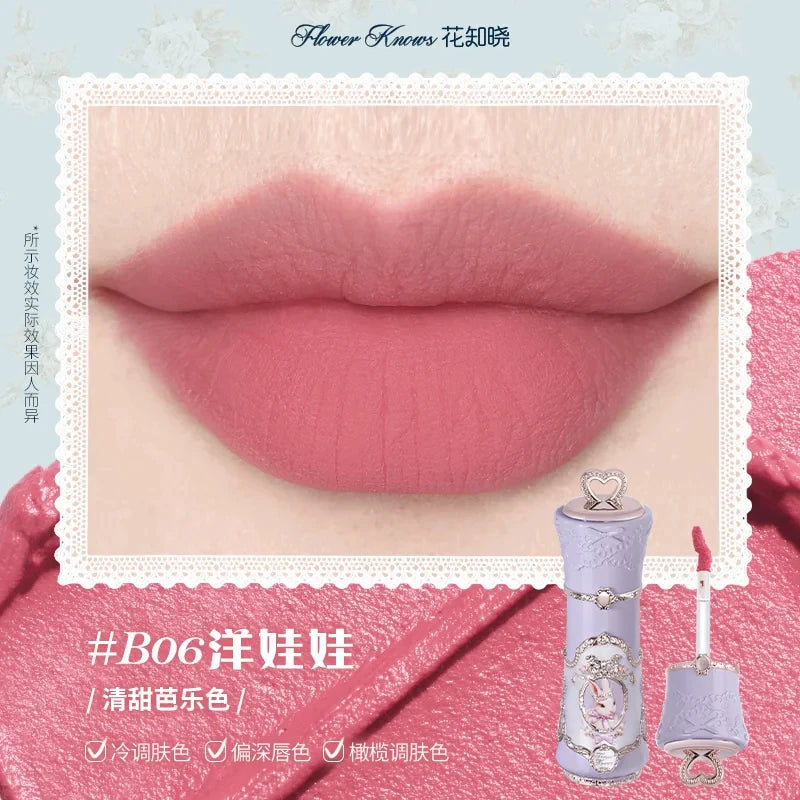 Flower Knows Knight Unicorn Glazed Lipstick: High Pigment Long-Lasting Non-Stick Lip Gloss for Makeup Enthusiasts