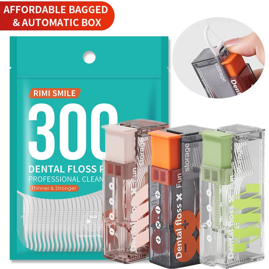 【 Fully Automatic Dental Floss Box 】 Affordable Bagged Dental Floss Stick - Safe for Travel - Keep It in Your Pocket When Going