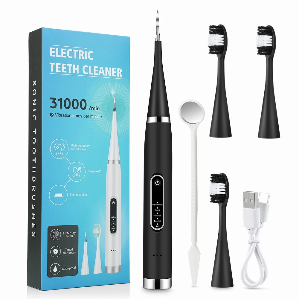 Sonic Electric Toothbrush Teeth Whitening Kit Tooth Whitener Calculus Plaque Tartar Remover Tools Cleaner Stain Oral Care