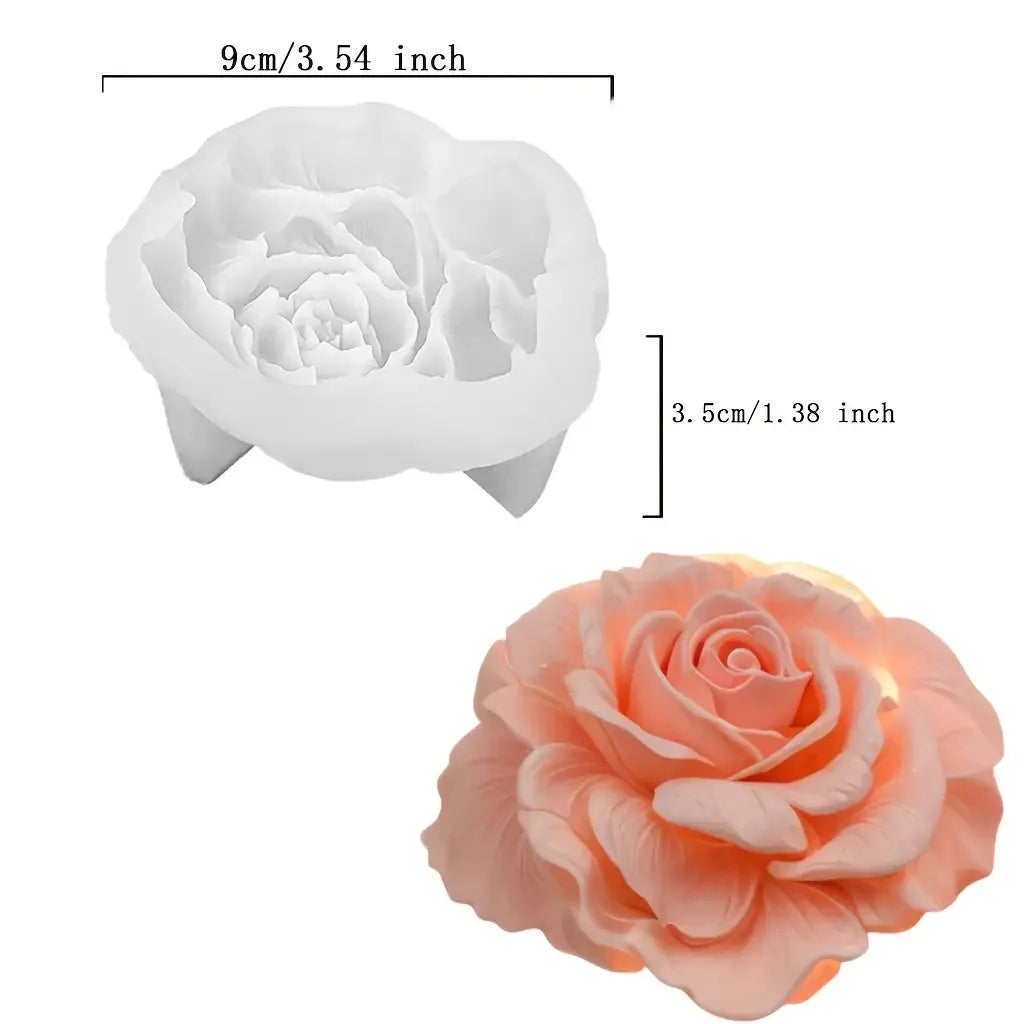1 Piece 3D Elegant Rose Silicone Mold - Reusable Flexible Mold for Candles, Resin Art, Handmade Soap and Clay Making, Delicate Petal Design, Home Decoration, Valentine's Day Gift, Floral Shapes, Special Gift for Craft Enthusi