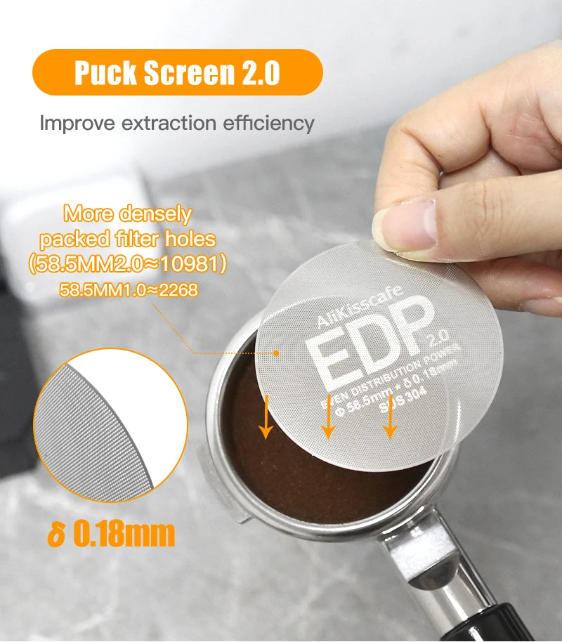 Alikisscafe Coffee Puck Screen Magnetic Espresso Filter 49.5mm 51mm 53.5mm 57.3mm 58.5mm Barista Portafilter Accessories Tools