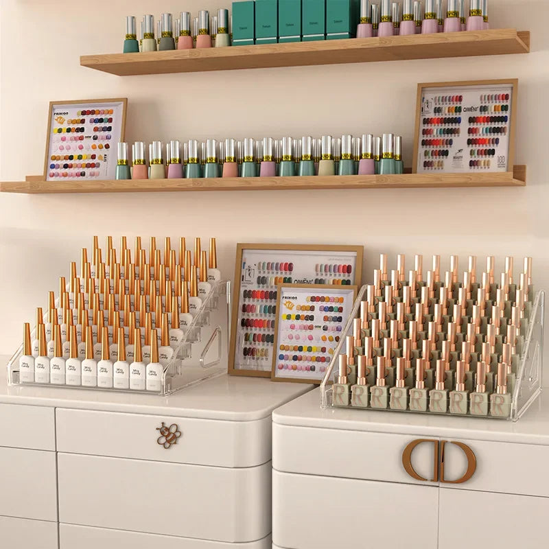 Nail Polish Display Organizer Shelf Clear Cosmetic Rack Frame Jewelry Stand Holder Organization Tools
