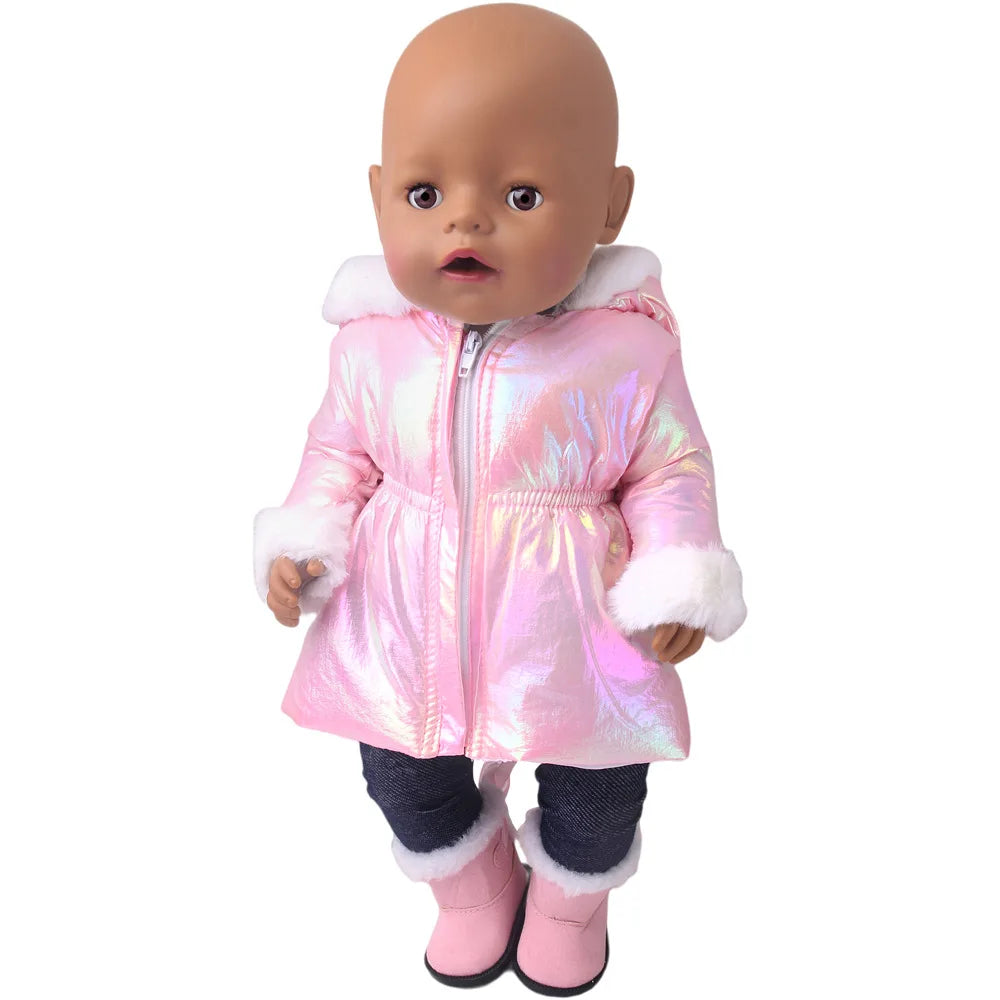 Winter Doll Clothing 43cm Newborn Doll down Jacket Suitable for 14-18 Inch Newborn Doll 1pc Coat Christmas Birthday Gift