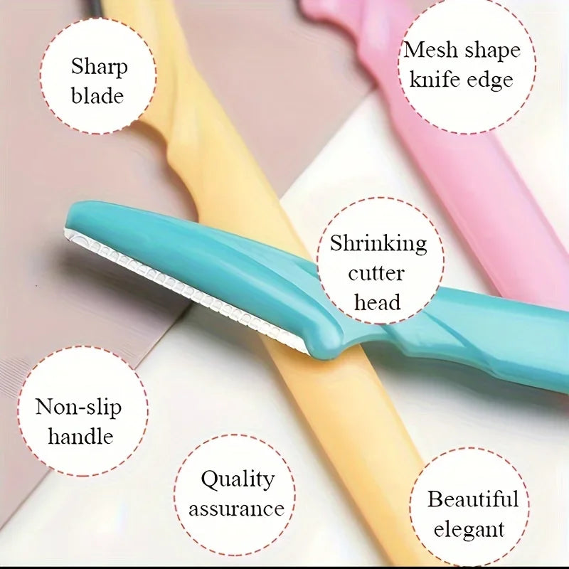 Multi-Purpose Eyebrow Shaver Set - Gentle Facial Hair Trimmer Easy Grooming and Shaping Kit - Smooth Skin