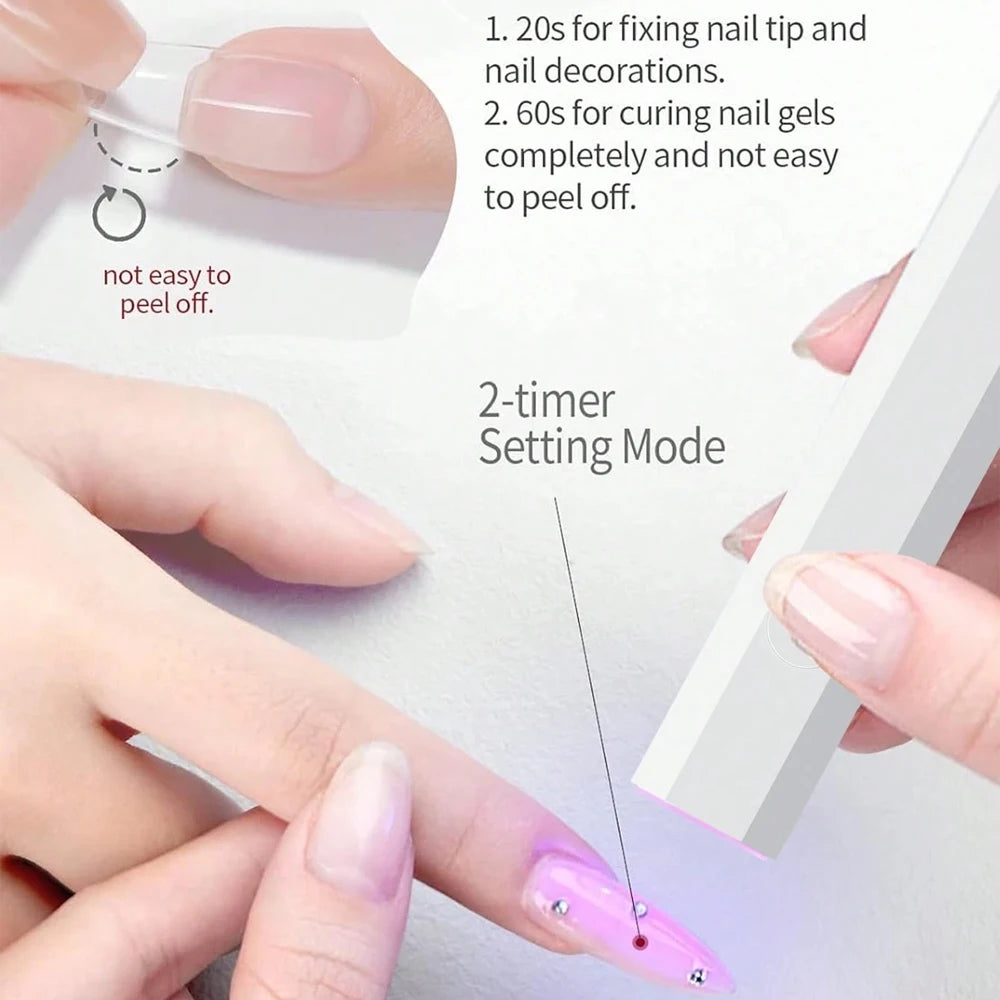 Mini UV Nail Lamp for Gel Nails Handheld UV Light for Nails LED Nail Lamp Nail Dryer for Curing Gel Polish Nail