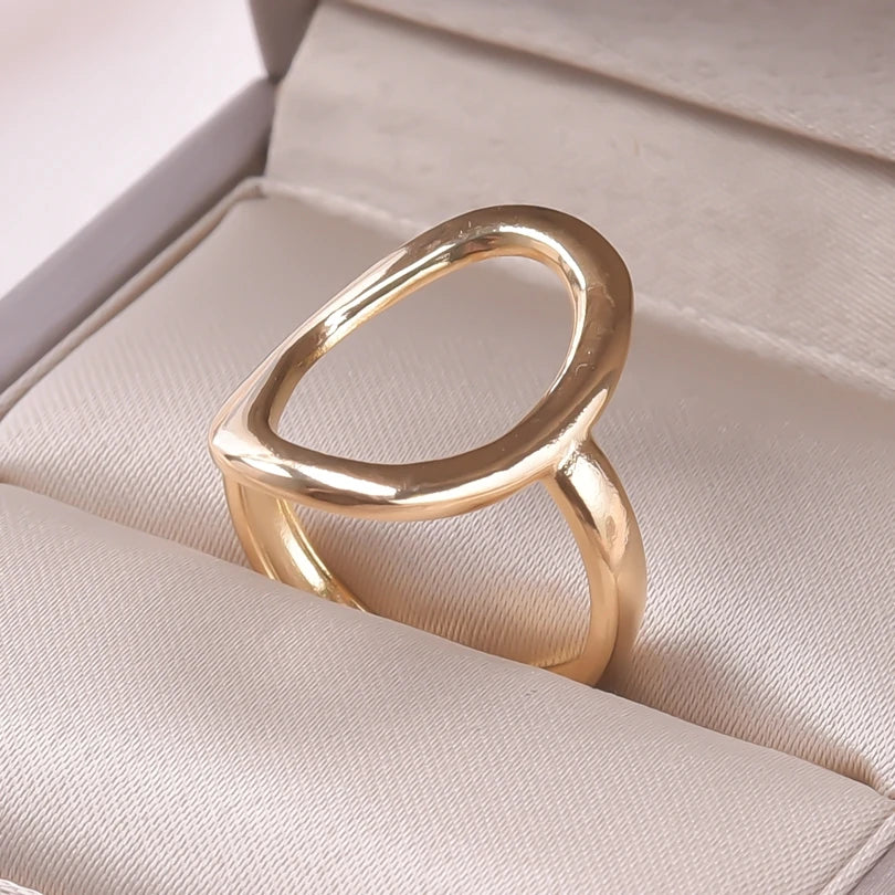 6pcs/lot Wholesale Various Chunky Rings Real Gold Plated Love Abstract DIY Shell Star Sun Bat Shaped Rings Women Jewelry Gifts