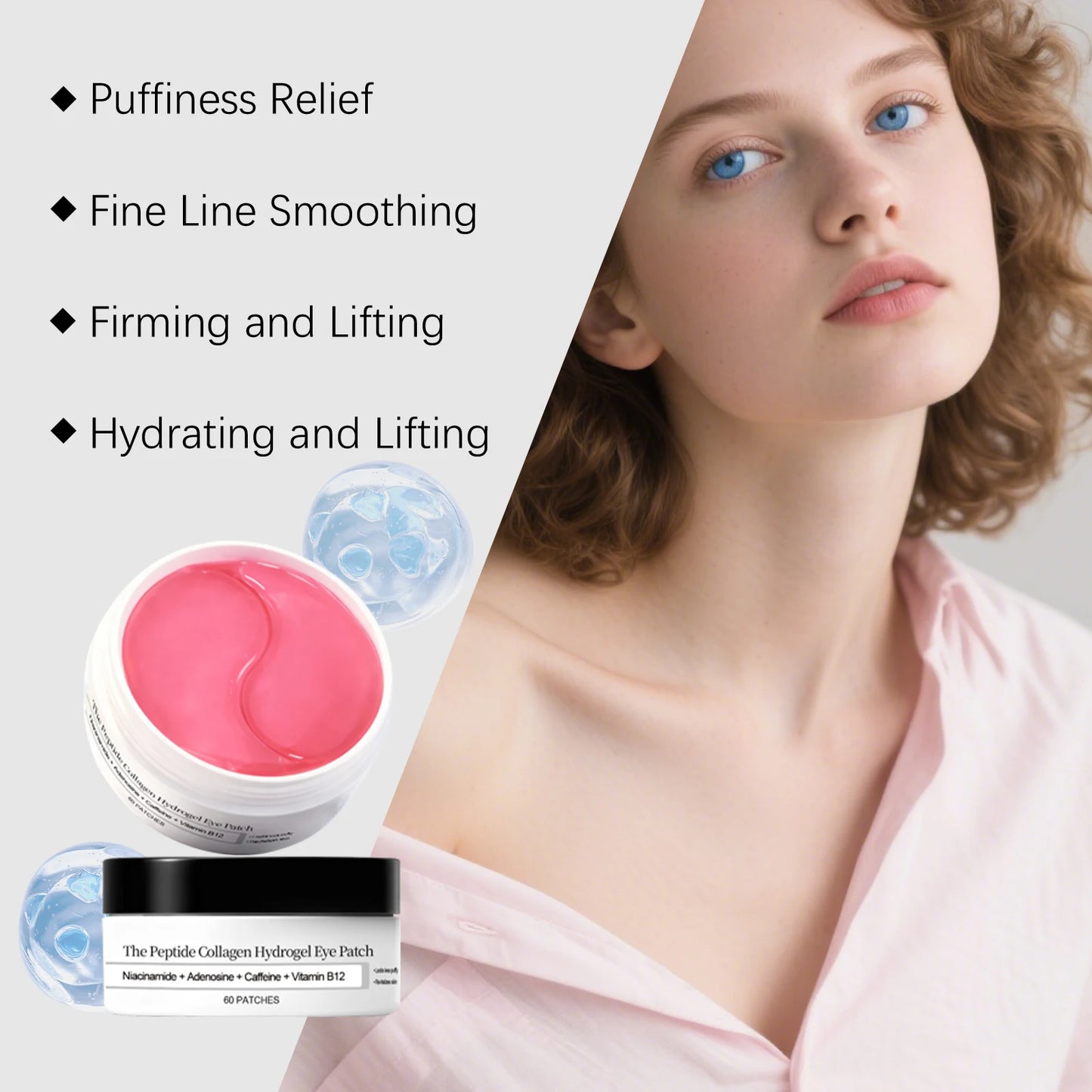 Collagen Hydrogel Eye Patch Nicotinamide Eye Mask Anti Dark Circles Eye Bags Moisturizing Firming Eye Patches Skin Care Products