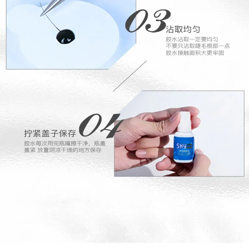 5ml Korean Original Sky Glue S Plus Black Red Blue White Cap Lash Adhesive Low Irritation Quick Drying Eyelash Extension Glue
