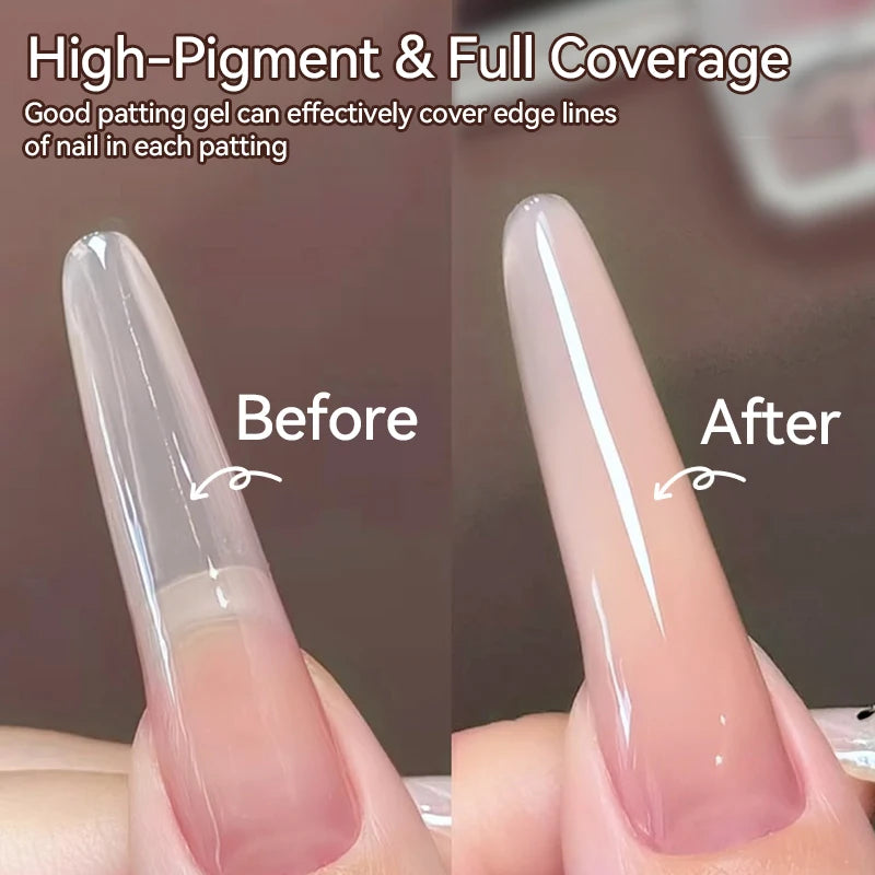 UR SUGAR 1/2Pcs White Pat Painting Gel Nail Polish 4 In 1 Gradient French Cover Edge Lines Nail Stamping Pattern Nail Diy Pattin