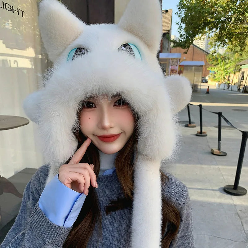Anime Toothless Creative Hats Winter Warm Plush Hat Comfort Ear Protection Fashion Cute Accessories Cosplay Birthday Gift