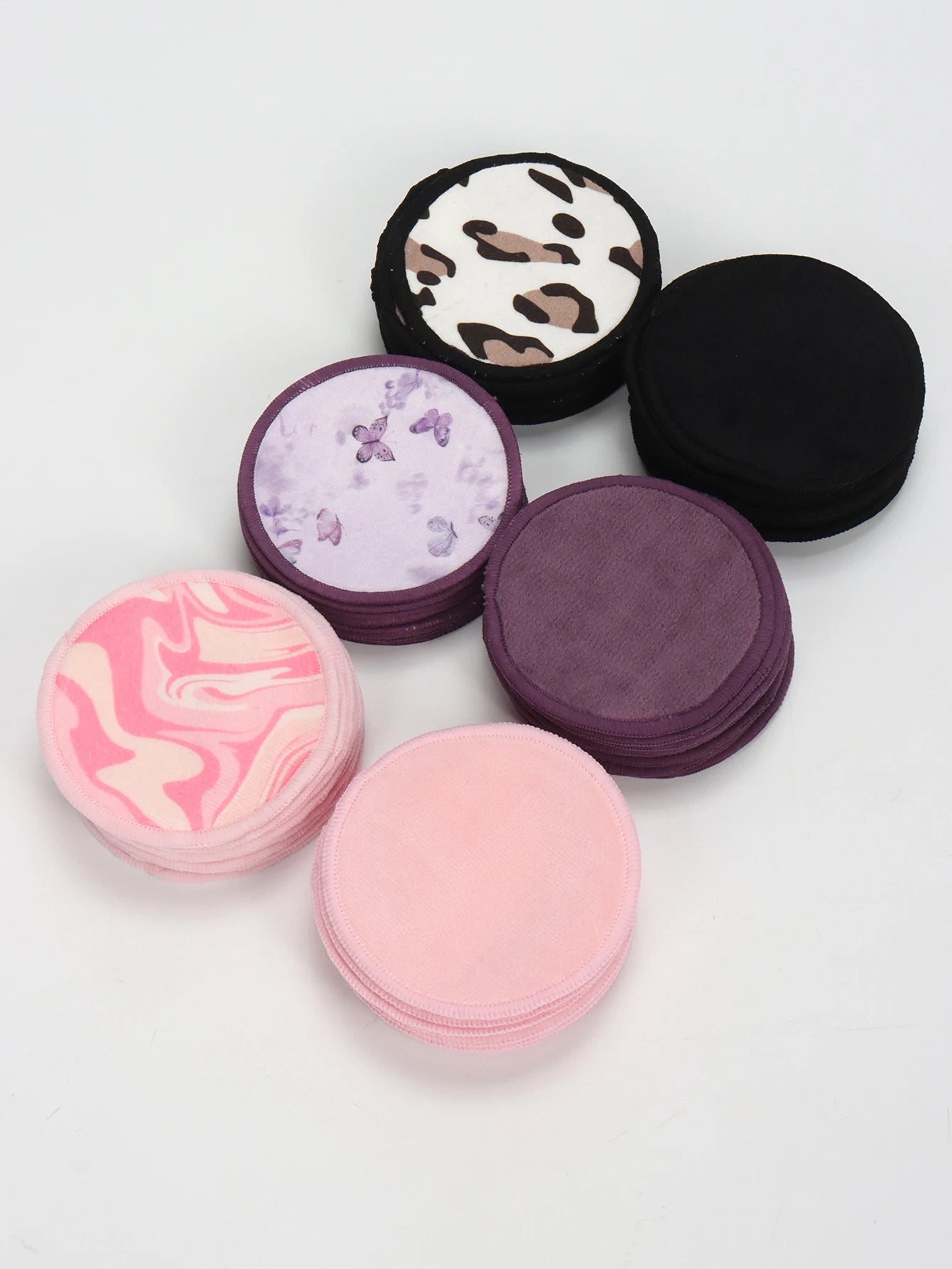 Double Round Makeup Remover Pads 20Pcs + Cleaning Mesh Bag, Machine Washable, Reusable, Suitable for All Skin Types