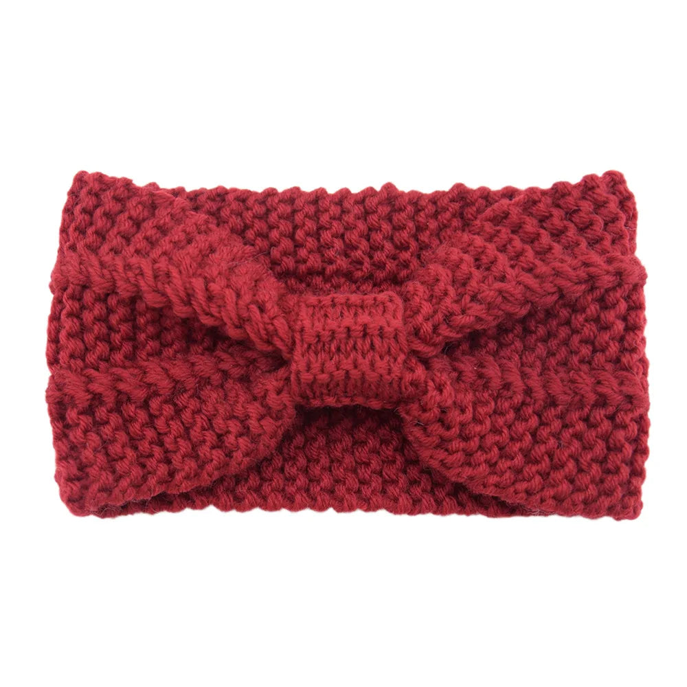 1 Piece Winter Headband Cross Knit Chunky Headbands Elastic Crochet Turban Ear Warmer Headwraps for Women Girls Hair Accessories